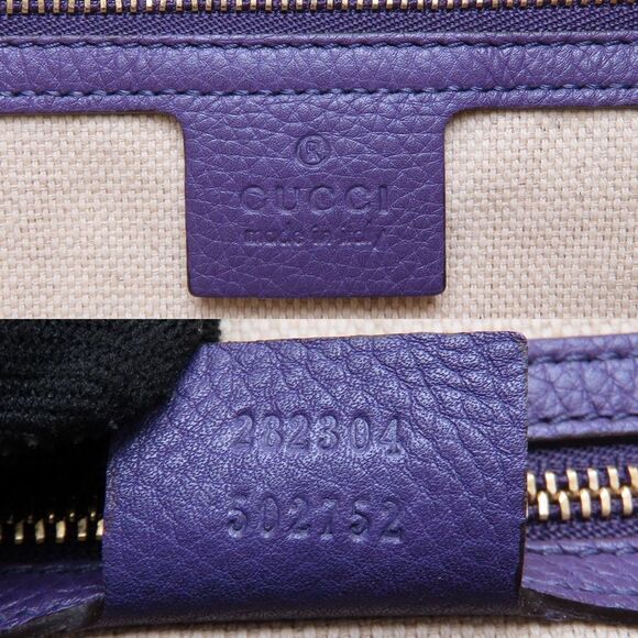 GUCCI Purple Leather Shoulder Bag - Picture 8 of 10